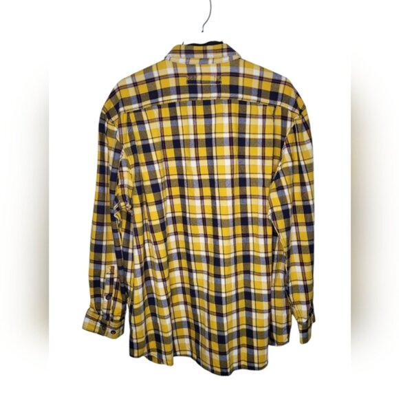 Duluth Trading Co Men's Shirt Size 3XLT Yellow Plaid Flannel Button Down Collar - Picture 3 of 13